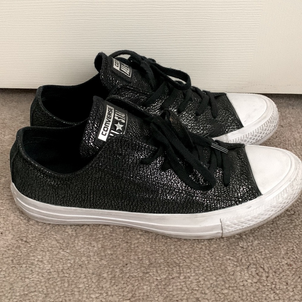 Converse METALLIC black Chuck Taylors